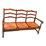 3-seater straw bench