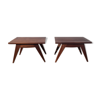 Pair of massive Reconstruction furniture mahogany side Tables