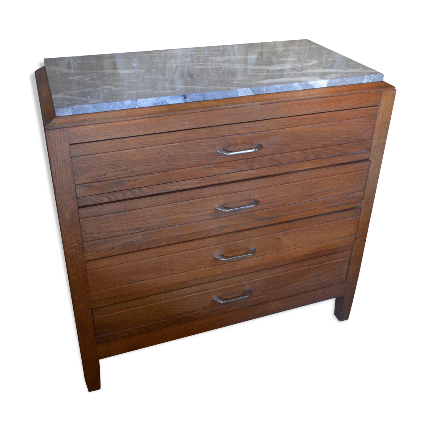 Commode en chêne et marbre