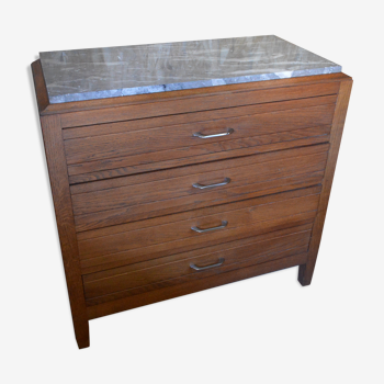 Wooden in oak and marble dresser