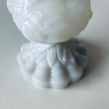 White opaline vase decoration geese