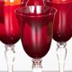 6 large vintage chalice ruby red stemmed glasses
