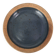 Round hollow plate in stoneware by Pierre Digan, La Borne, blue ceramic from the 1960s.