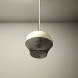 70s space age ufo lamp – vintage dual-color acrylic pendant light made in italy