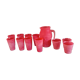 Cervé vintage red frosted glass orangeade set with fruit decoration