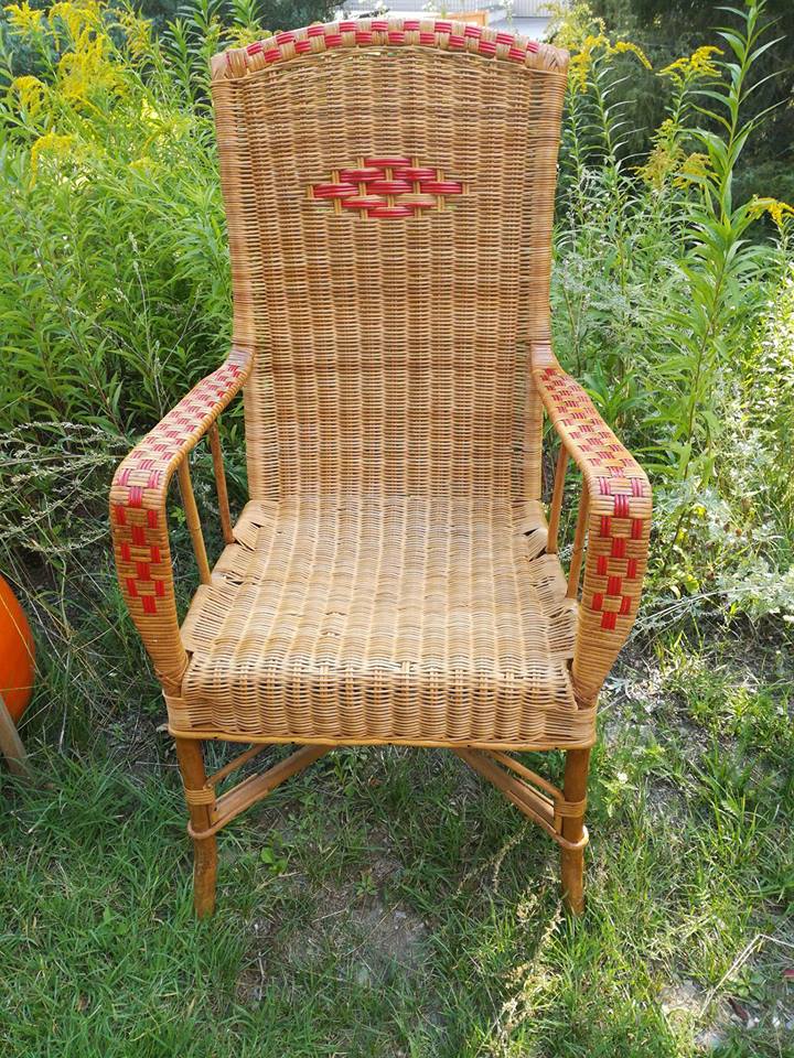 Armchair rattan years 50