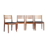 Set of 4 chairs by G Plan in teak and leatherette