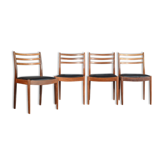 Set of 4 chairs by G Plan in teak and leatherette
