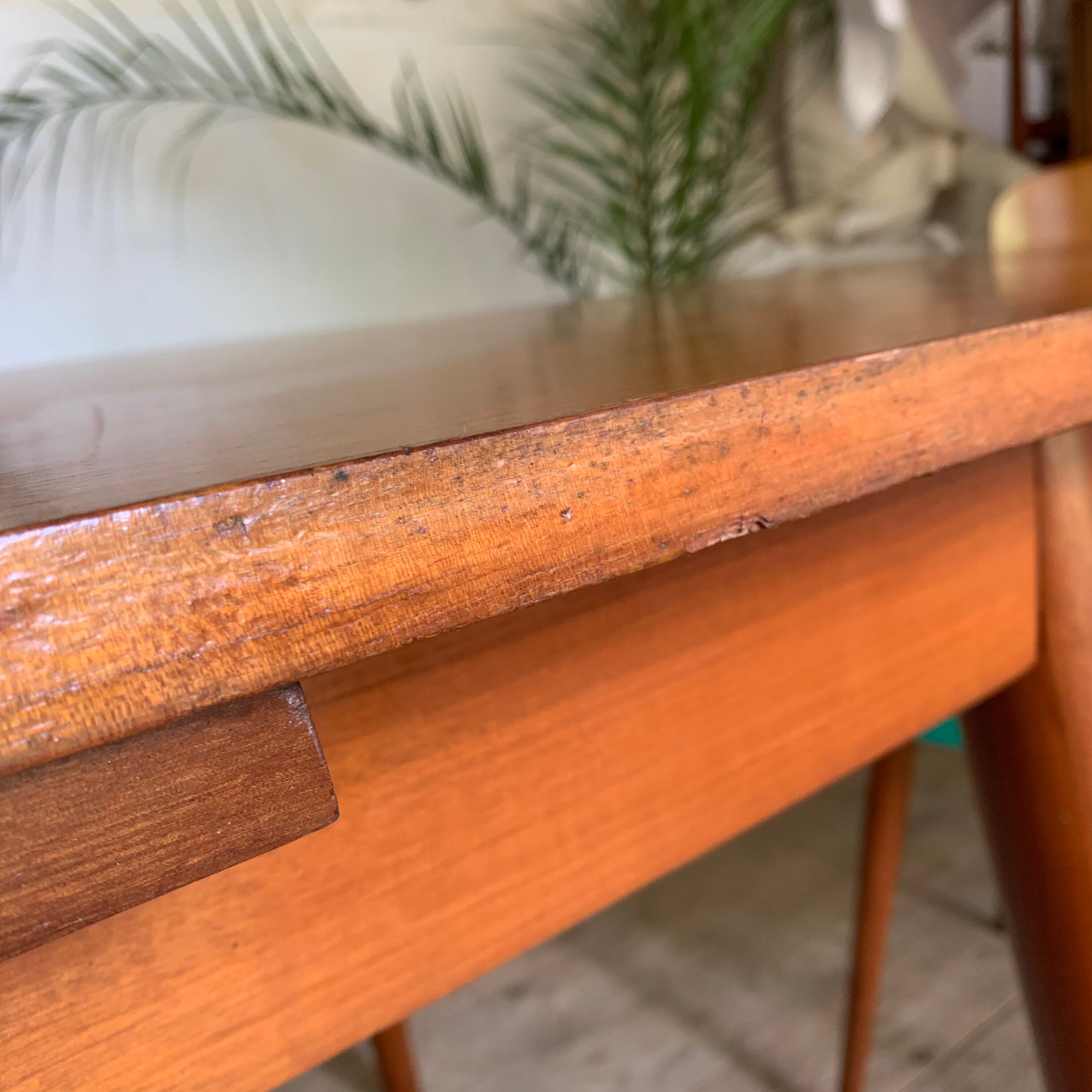 Vintage rectangular teak dining table