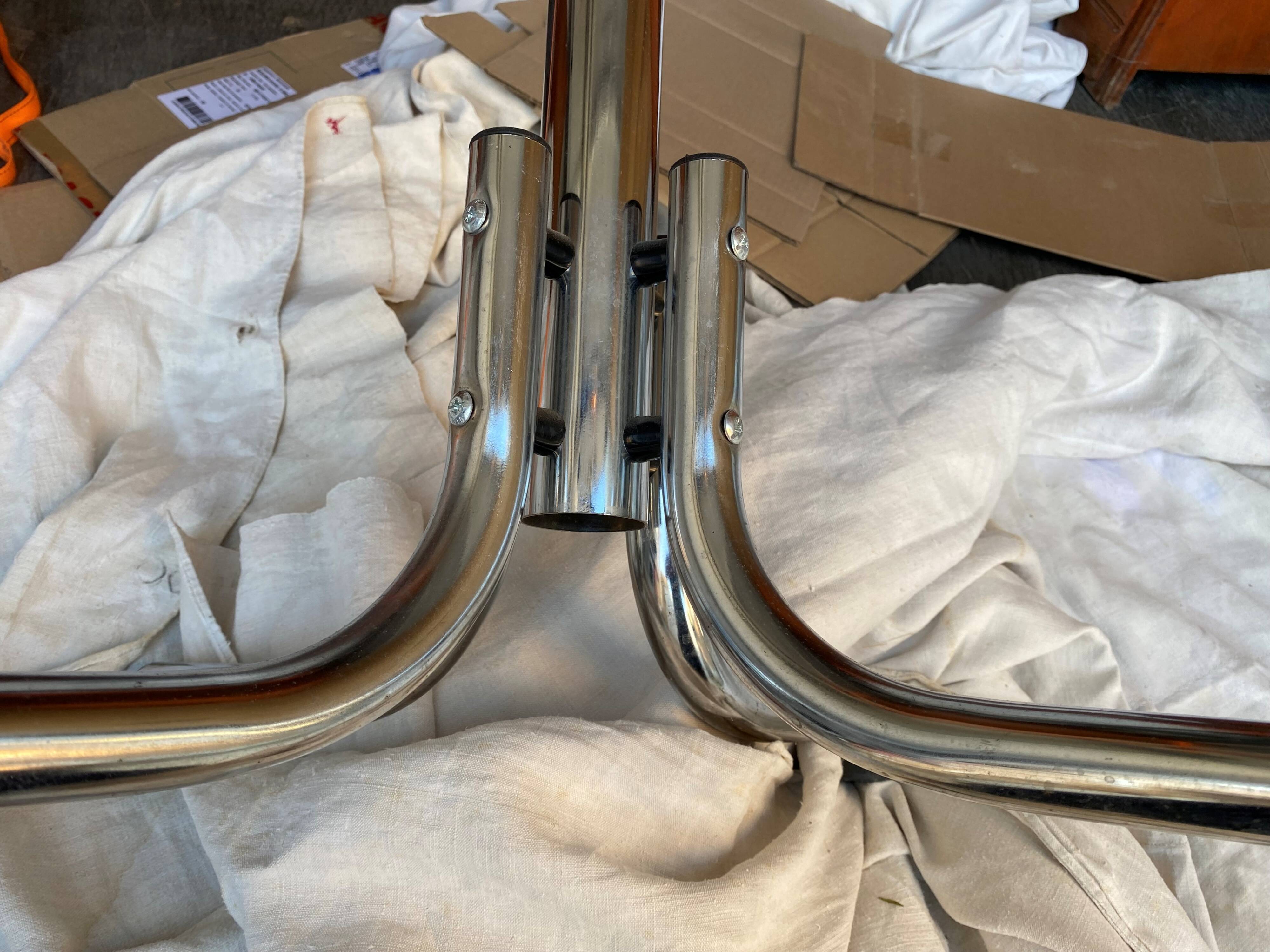Vintage 1970s chrome metal coat rack