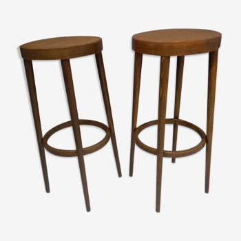 Pair of vintage 1960s Bistrot Baumann bar stools