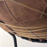 Designer armchair in brown suede circle ballon by Lusch & Co, Germany 1970s