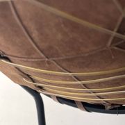 Designer armchair in brown suede circle ballon by Lusch & Co, Germany 1970s