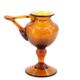 Biot oil lamp in amber bubble glass, 1970s