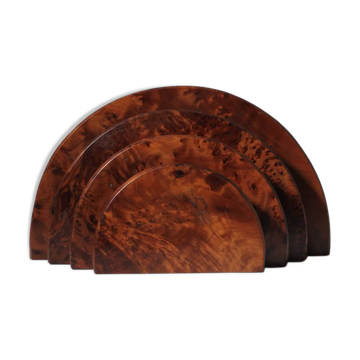 Art Deco Burl Wood Letter Holder
