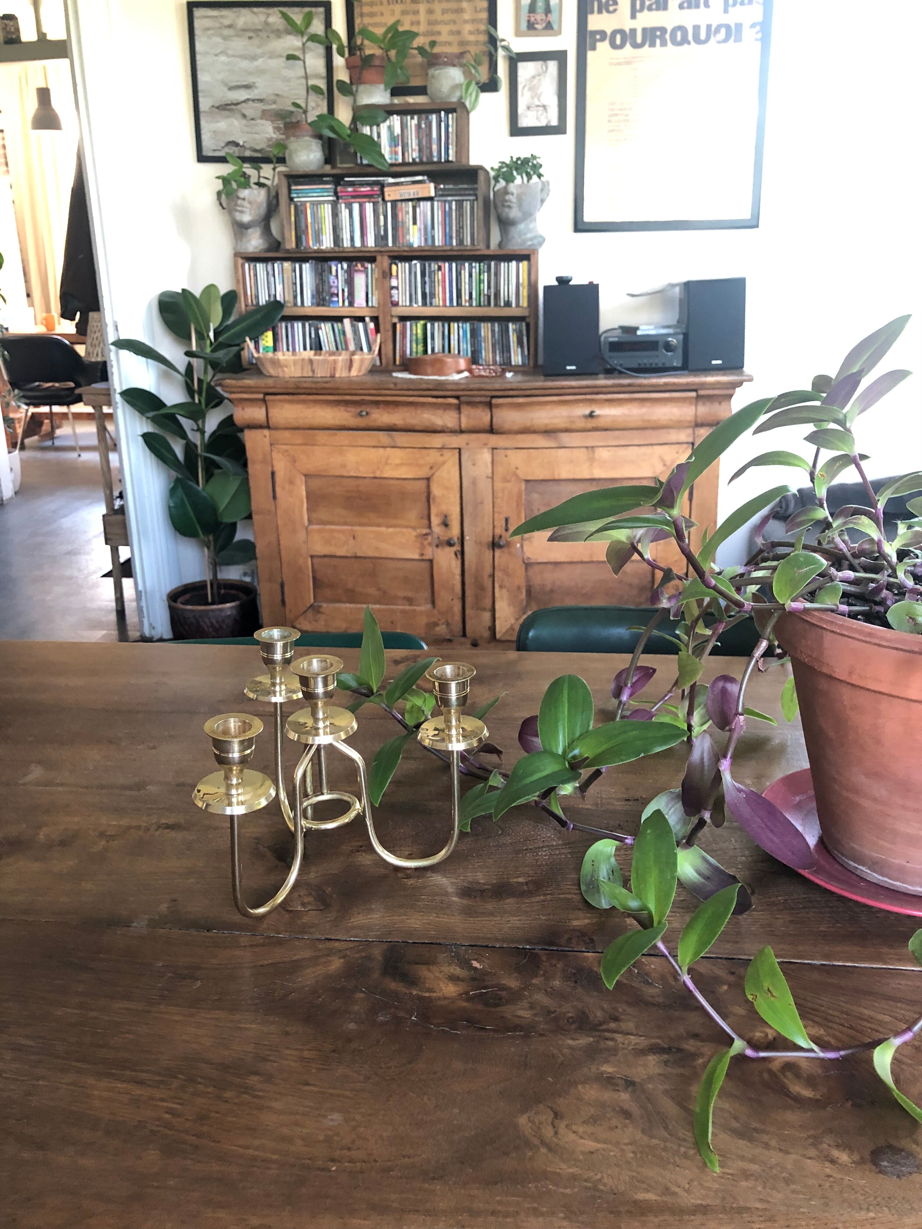 Chandelier quatre branches en laiton