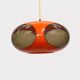 Massive Belgium Space Age UFO Lamp, Orange Mid-Century Modern Lighting
