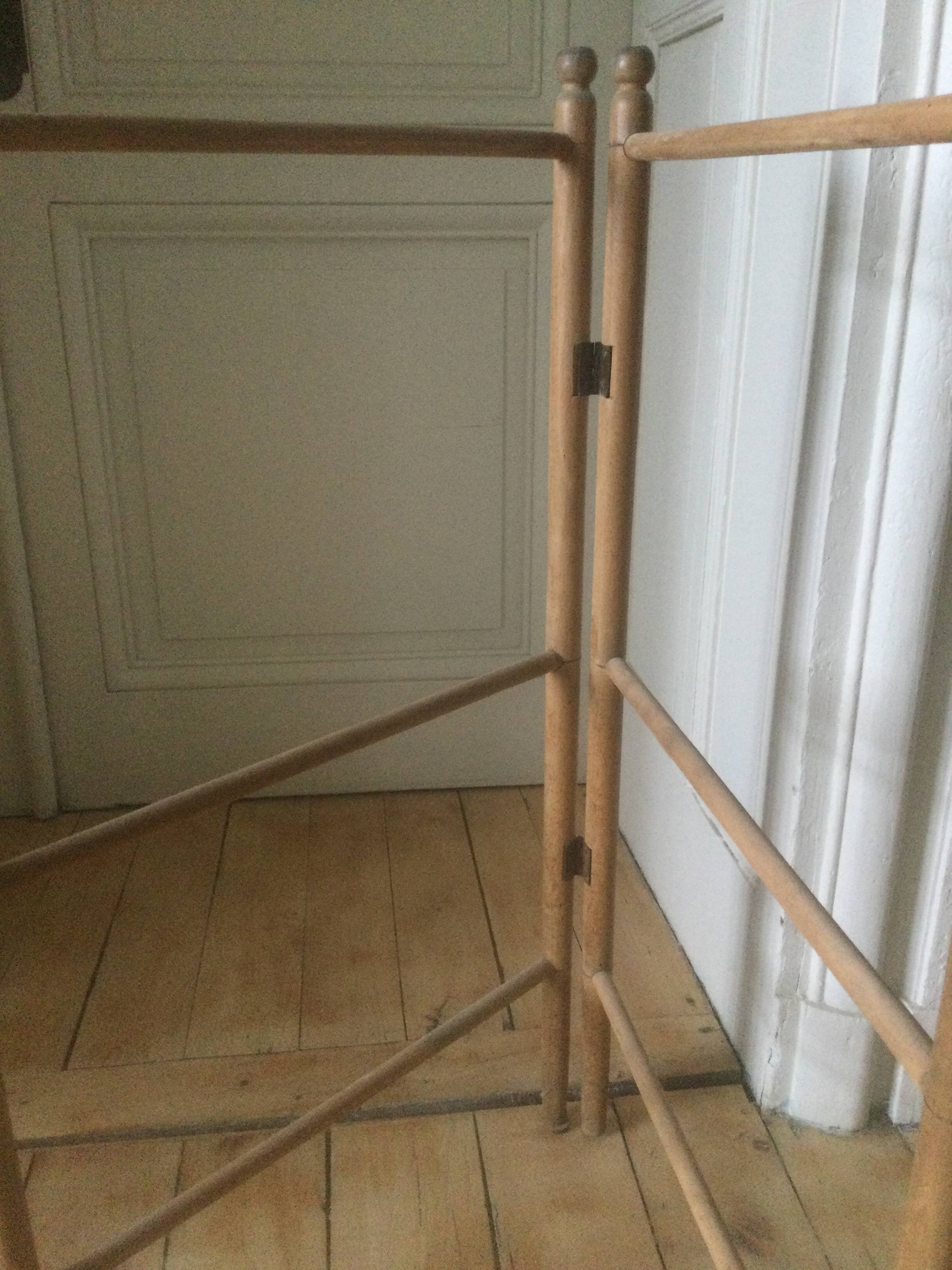 Old natural wood towel rack