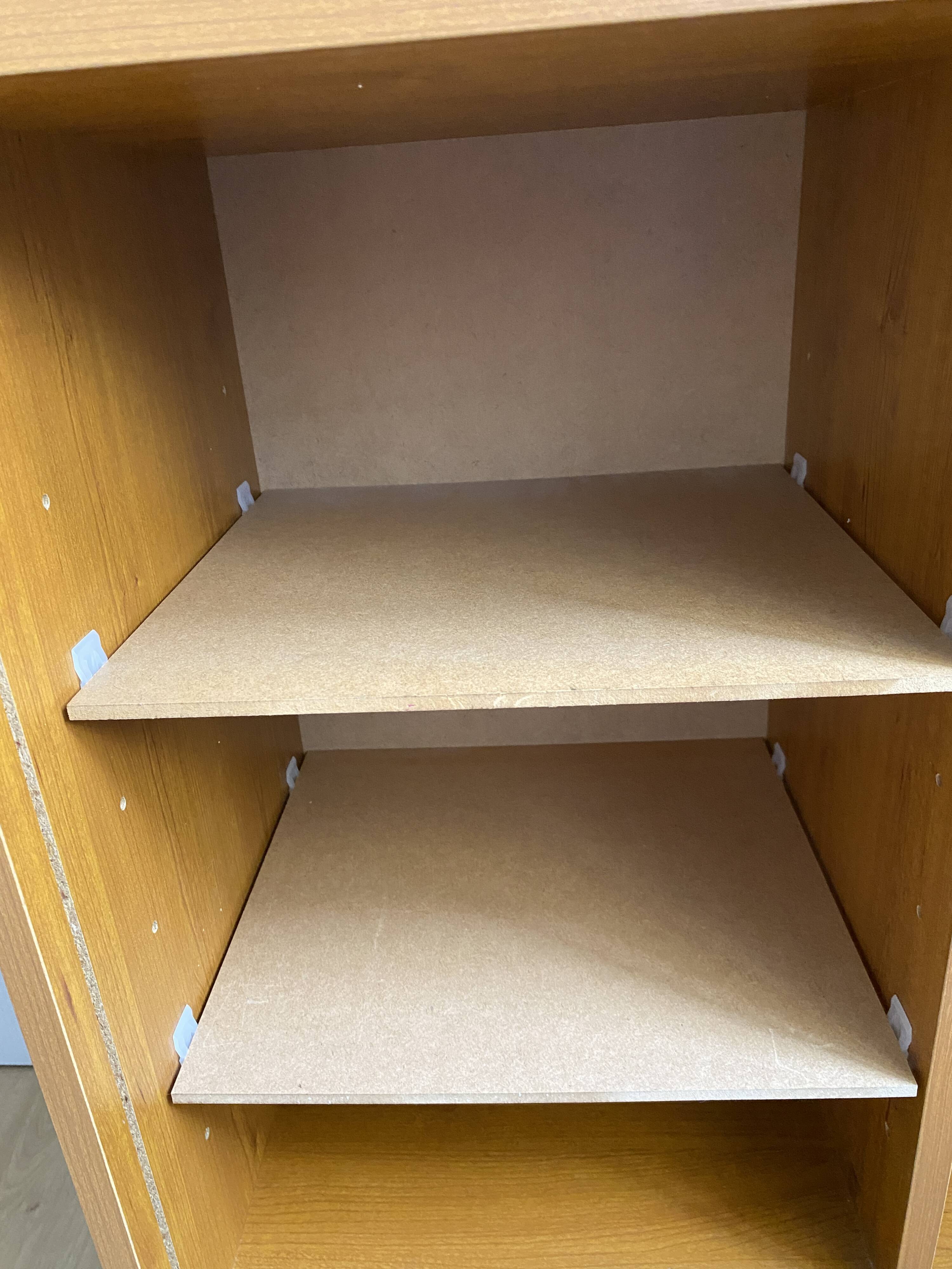 Low storage unit, 70s/80s three height-adjustable shelves