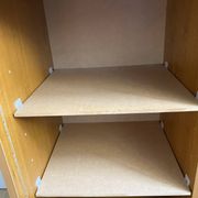 Low storage unit, 70s/80s three height-adjustable shelves