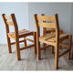 Series of 6 vintage chairs in solid pine 1960