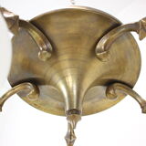 Lustre art déco à 5 flammes années 1930