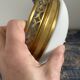 Art deco wall lamp or ceiling lamp in brass and white opaline