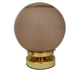 Lampe à poser globe vintage art déco en verre granité rose
