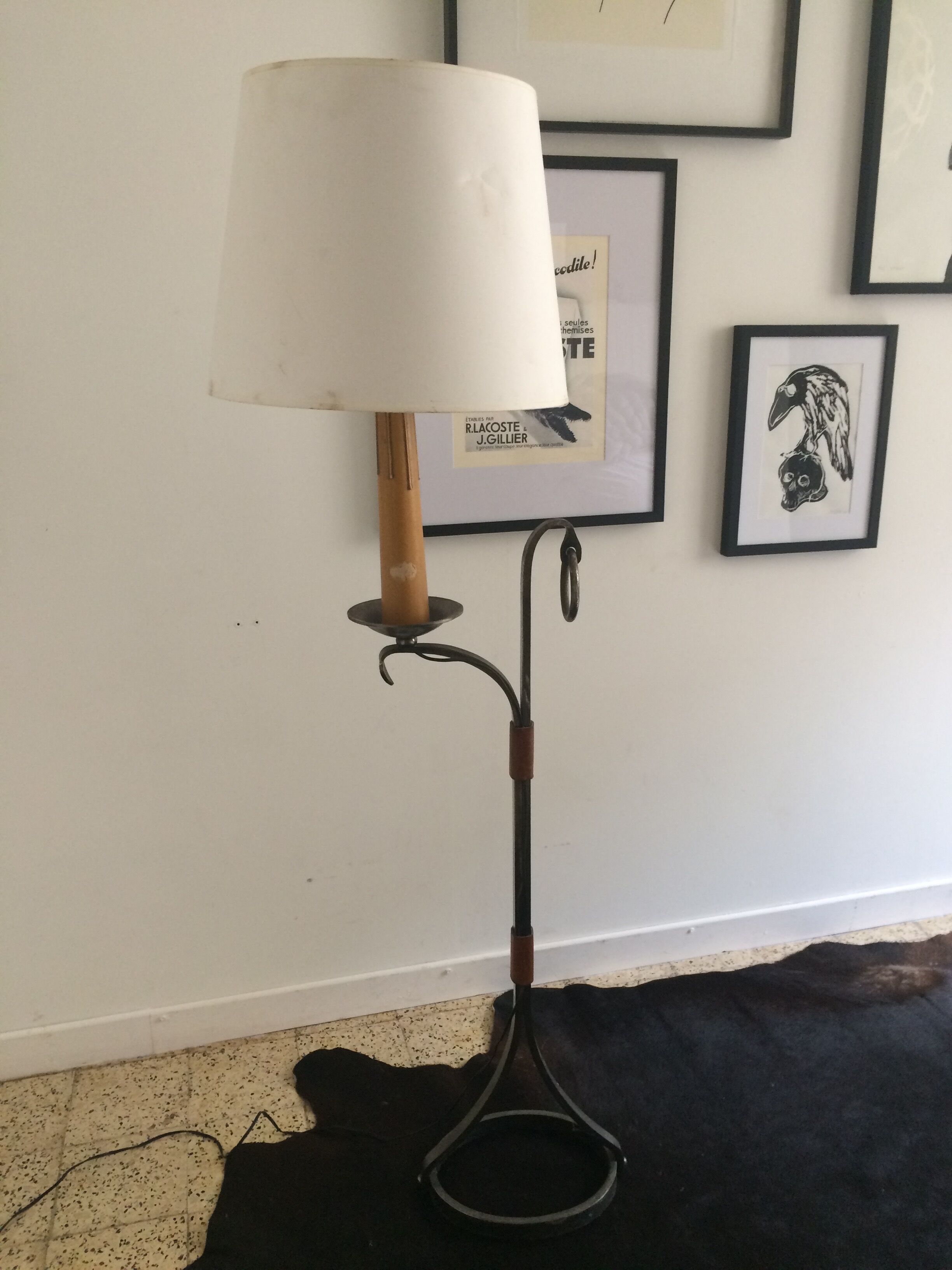 Lampadaire brutaliste by Jean-Pierre Ryckaert, edition Ryckaert / Le Dauphin, France 1950-1960.