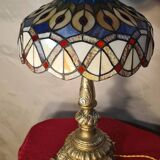 Lampe ancienne restaurer bronze massif 52x30 abat jour style tiffany