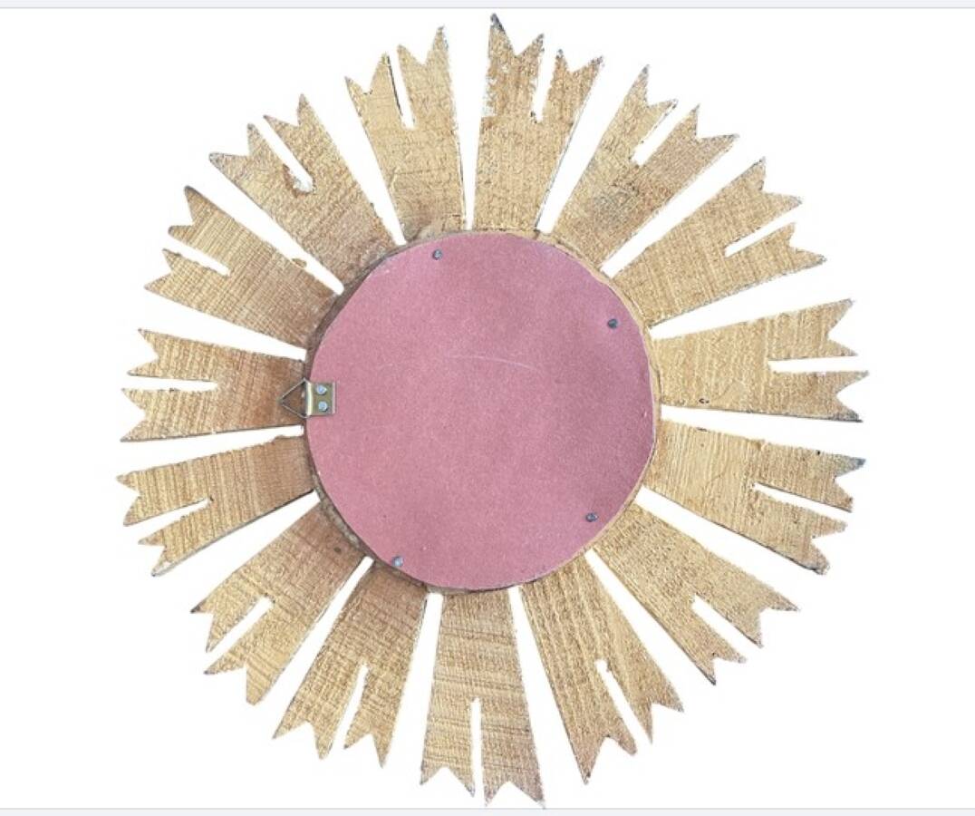 Miroir soleil en bois doré « œil de sorcière »