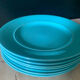 Turquoise blue earthenware plates