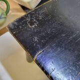 Paire d'anciennes chaises fauteuils Tabourets chinois XIXème en bois laqué noir