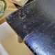 Pair of old chairs armchairs 19th century Chinese stools in black lacquered wood