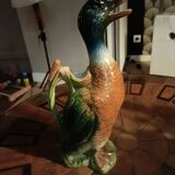 Duck slip signed Saint Clement, earthenware pitcher France