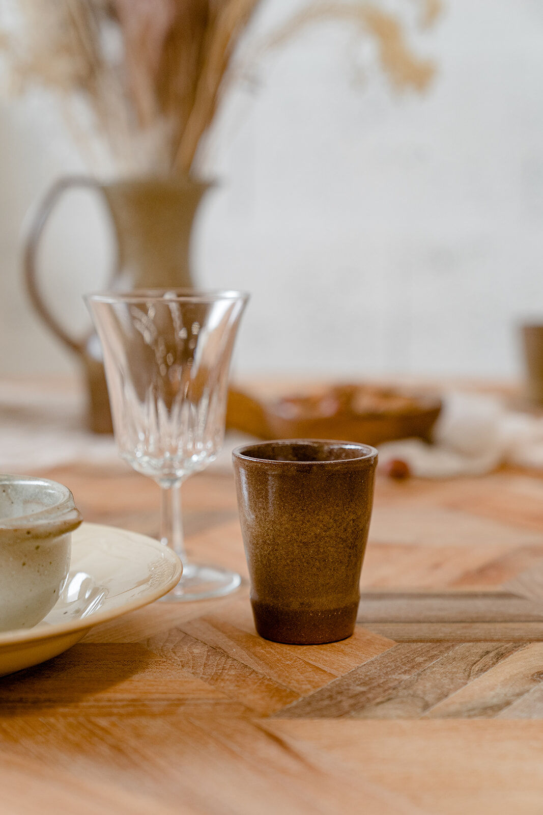 Oval marquetry table – solid wood