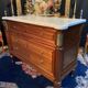 3-drawer chest of drawers in solid mahogany with white marble top in Louis XVI style