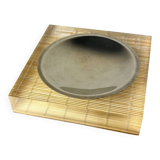 Lucite & rattan ashtray, Christian Dior style, 1970