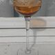 14cl Nancy Houillon crystal wine glass, amber lined, floral frieze