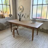 Table de ferme en pin et chêne
