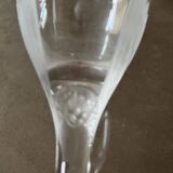 Set of two champagne glasses, crystal, Lalique France, angel model.