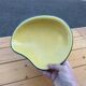 Large vintage 1950 bowl in black and yellow free-form ceramic