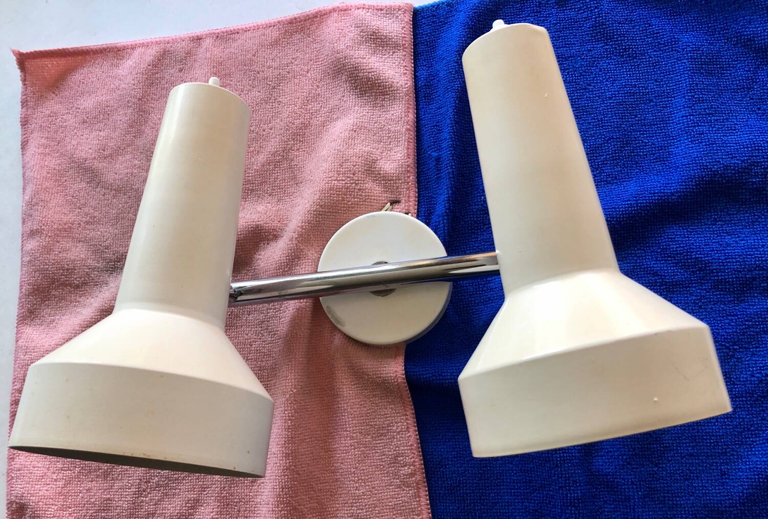 Metal wall lights, 1970.
