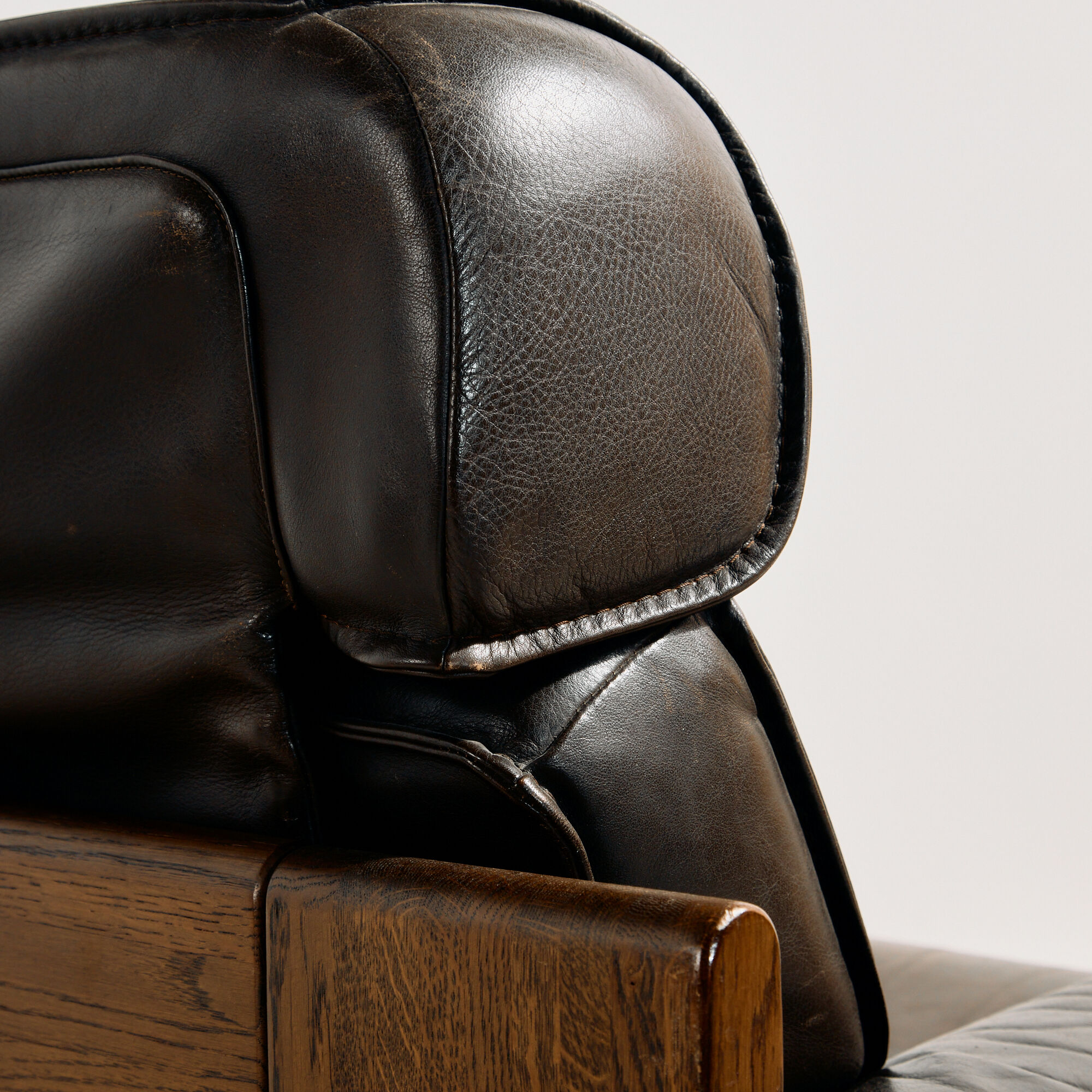 Leather sofa set model 757 by Harry de Groot for Leolux, set of 3.