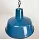 Suspension industrielle en émail bleu d’usine, années 1960