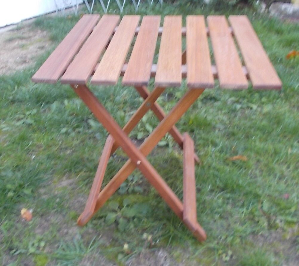 Wooden slatted side table