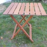 Wood side table slats
