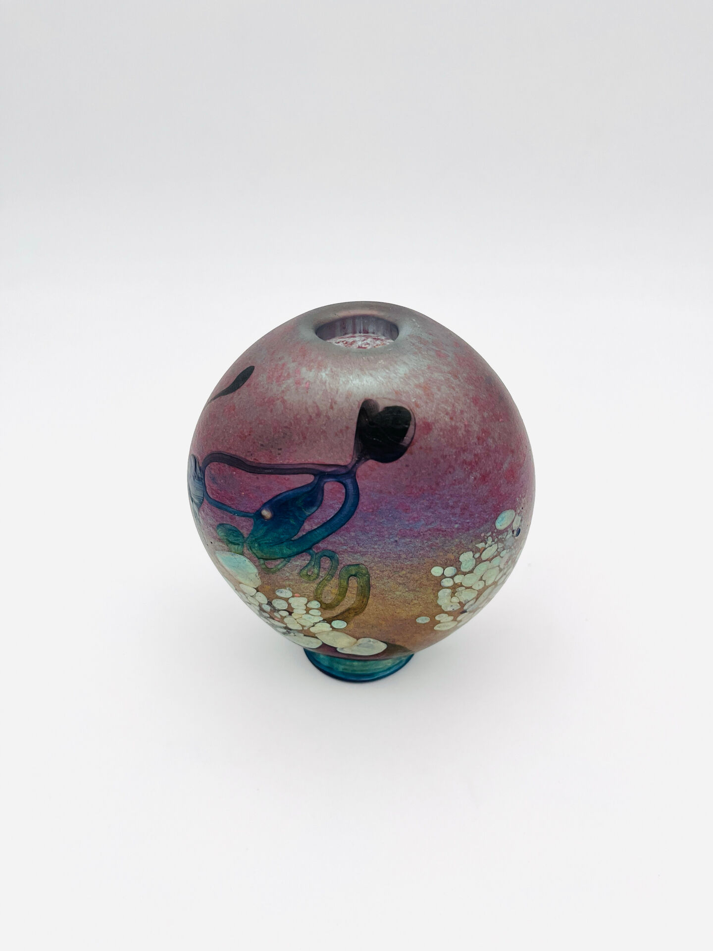 Vase Studio Glass Robert Pierini Signé Numéroté 1985 Verrerie d'Art