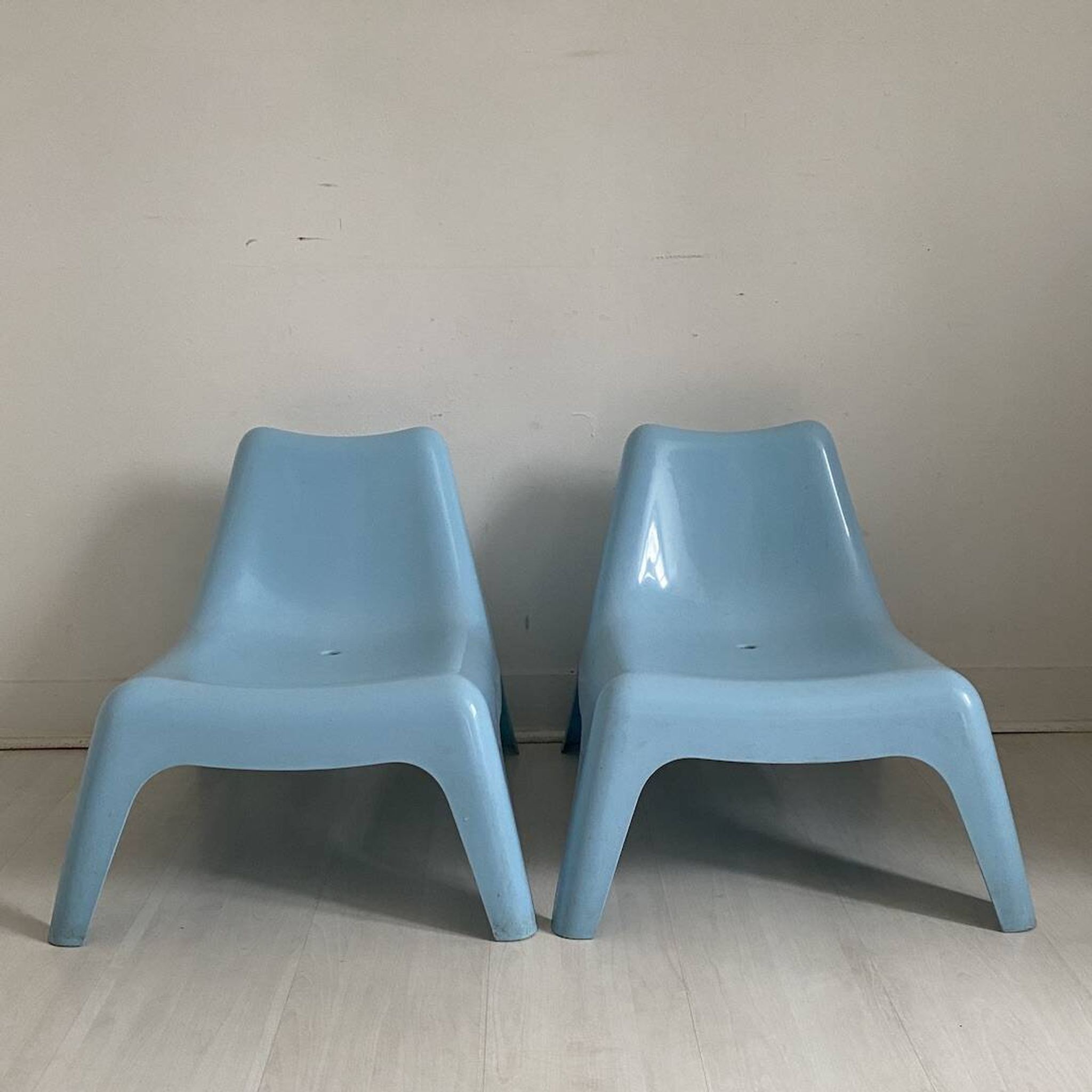 Pair of Bunso children's outdoor armchairs by Ikea Design Thomas Sandell