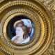 Decorative plate gold XIX in copper and porcelain